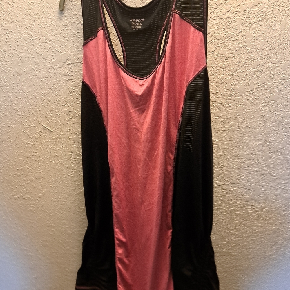Reebok Women's Pink and Black Tank Top